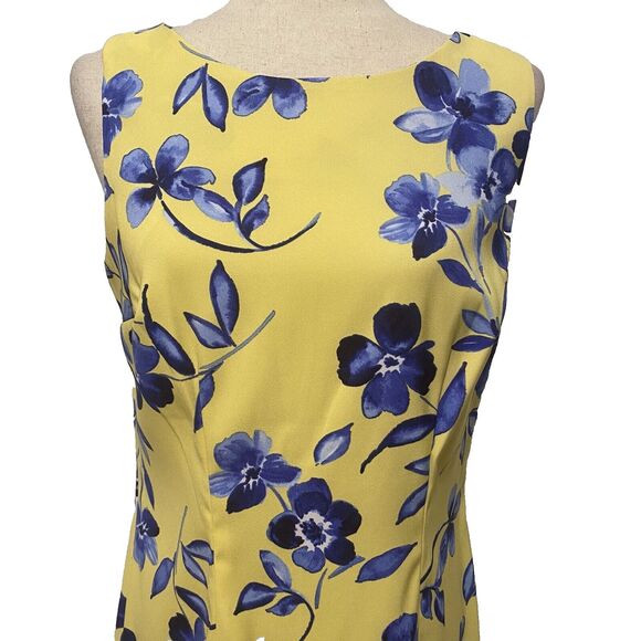 Floral Yellow and Blue Dress - Picture 2 of 11